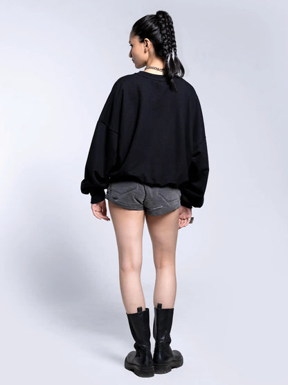 Bold Black Oversized Sweatshirt