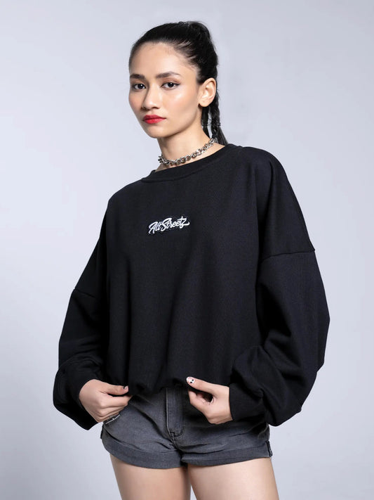 Bold Black Oversized Sweatshirt