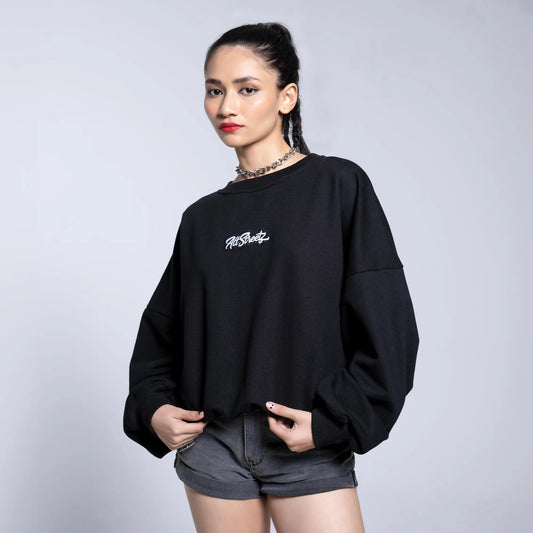 Bold Black Oversized Sweatshirt